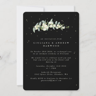 Black Snowberry+Eucalyptus Wedding Reception Invitation