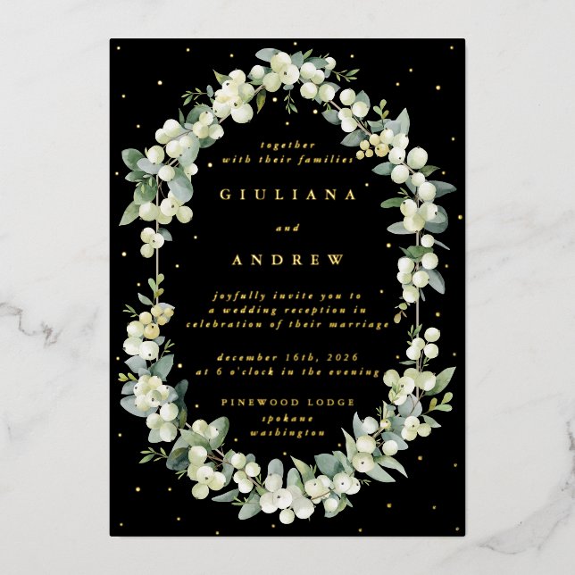 Black Snowberry+Eucalyptus Wedding Reception Only (Front)