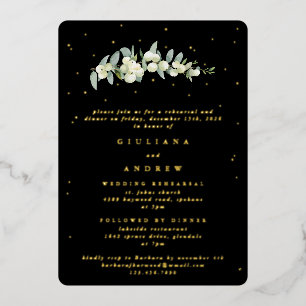 Black Snowberry+Eucalyptus Wedding Rehearsal