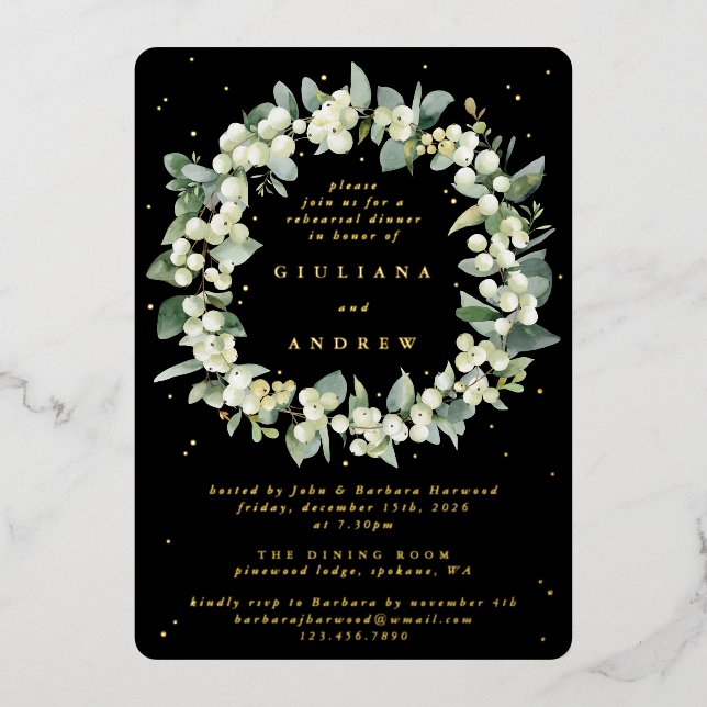 Black Snowberry+Eucalyptus Wedding Rehearsal (Front)