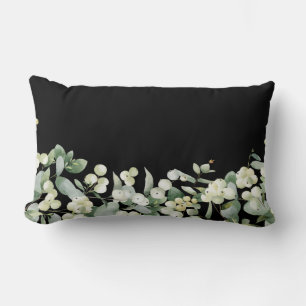Black Snowberry + Eucalyptus Winter/Christmas Lumbar Cushion