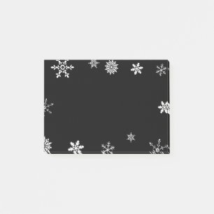 Black Snowflake Post-it Notes