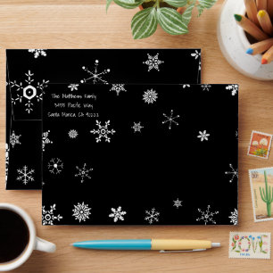 Black Snowflake with Tartan Envelope