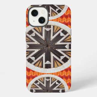 Black Snowflakes and Orange Chevron iPhone 13 Case