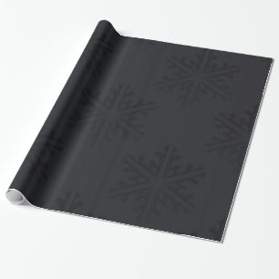 Black Snowflakes Chic Trendy Holiday Christmas Wrapping Paper