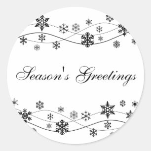 Black Snowflakes Holiday Stickers