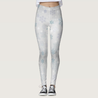 Black Snowflakes Leggings