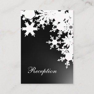 Black snowflakes winter wedding enclosure card
