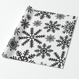 Black Snowflakes Wrapping Paper