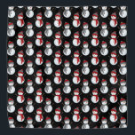 Black Snowman Christmas Pattern Bandana<br><div class="desc">This design was created through digital art. It may be personalised by clicking the customise button and add text, images, or delete images to customise. Contact me at colorflowcreations@gmail.com if you with to have this design on another product. Purchase my original abstract acrylic painting for sale at www.etsy.com/shop/colorflowart. See more...</div>