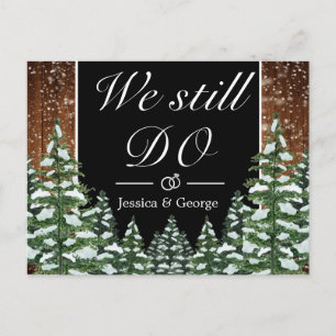 Black Snowy Forest Still Do Anniversary Invitation