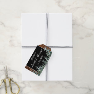 Black Snowy Wood & Forest Bridal Shower Thank You Gift Tags