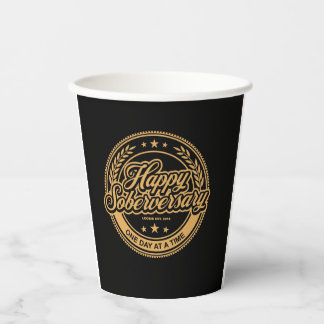 Black Soberversary Paper Cup