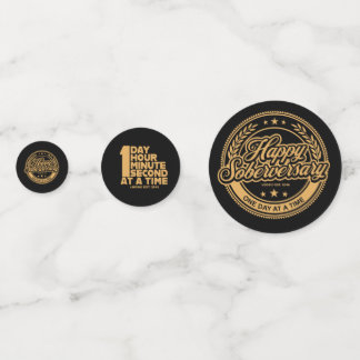 Black Soberversary Party Table Confetti