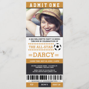 Black Soccer Bachelorette Party Invites