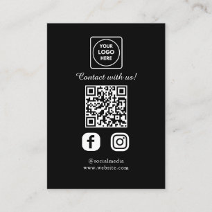 Black Social QR   Connect Instagram & Facebook Enclosure Card