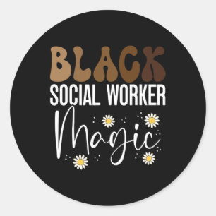 Black Social Worker African American Black History Classic Round Sticker