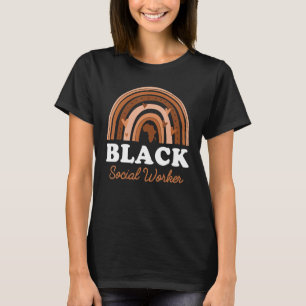 Black Social Worker Melanin Rainbow Social Work Bs T-Shirt