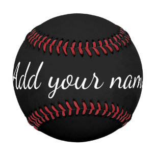 Black solid add name text message here throw pillo baseball