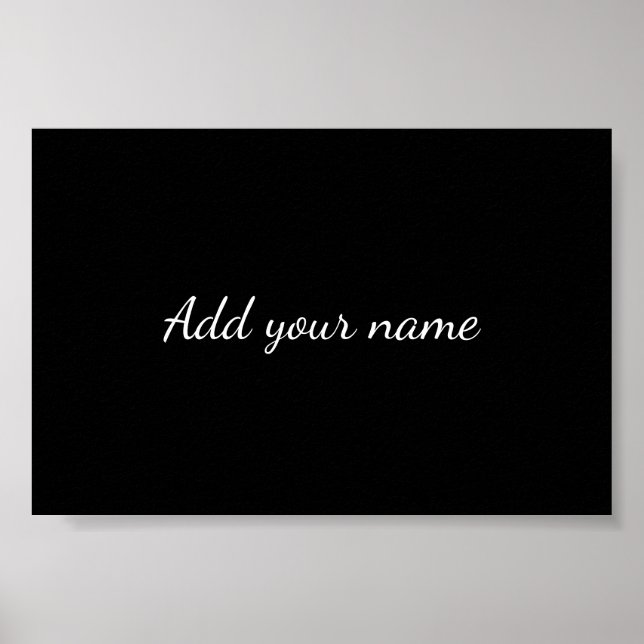 Black solid add name text message here throw pillo poster (Front)
