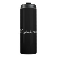 Black solid add name text message here throw pillo