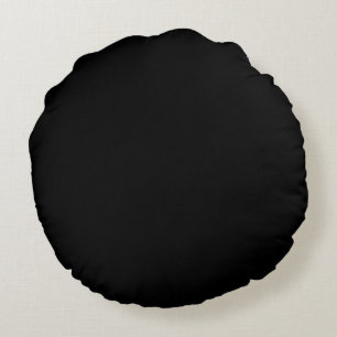 Black Solid Color Round Cushion