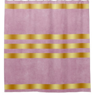 Black Solid Colour Gold Badge Personalised Custom  Shower Curtain