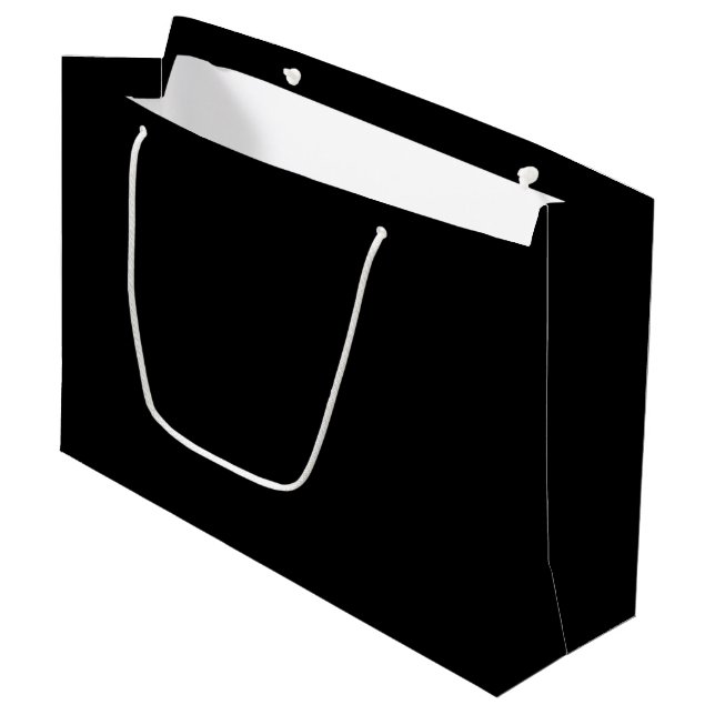 Black Solid Colour Large Gift Bag (Front Angled)