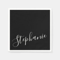 Black Solid Colour Plain Personalised Name Text
