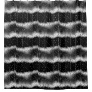 Black Solid Colour Silver Badge Personalised Shower Curtain