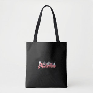 Black - Solid Jet Black with customisable text -  Tote Bag