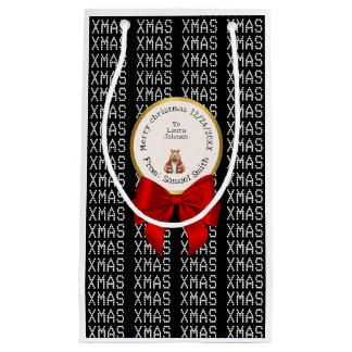 BLACK songs written Christmaspink dotted letter Small Gift Bag