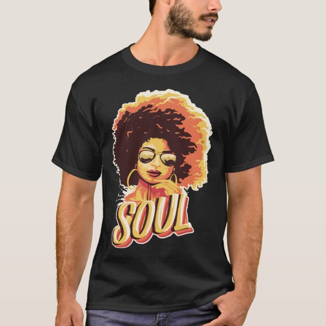 Black Soul Queen Jazz Singing Musician Soul Artist T-Shirt (Front)