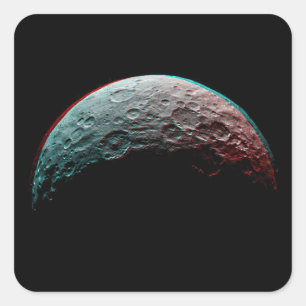 Black space and Planet in Solar system. Astronomy Square Sticker