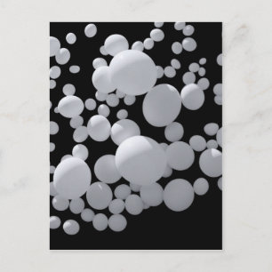 Black space with white 3D balls different sizes Postcard