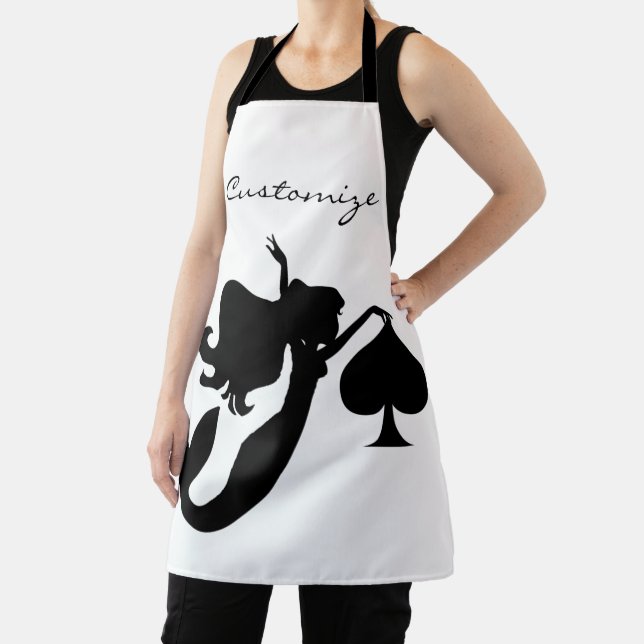 Black Spade Mermaid Silhouette Thunder_Cove Apron (Insitu)
