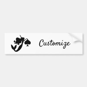 Black Spade Mermaid Silhouette Thunder_Cove Bumper Sticker