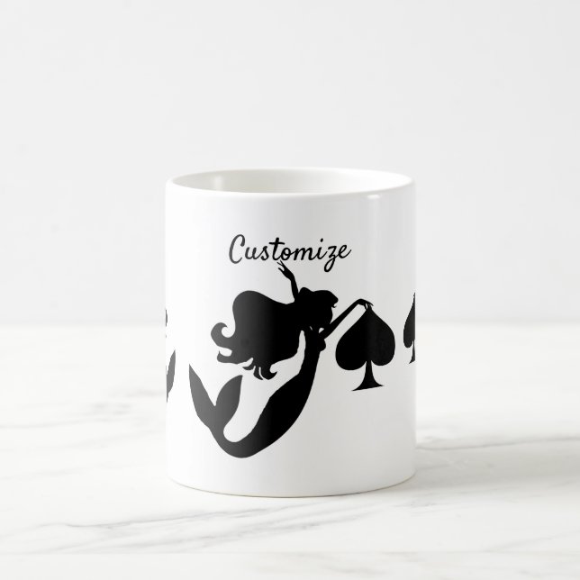Black Spade Mermaid Silhouette Thunder_Cove Coffee Mug (Center)