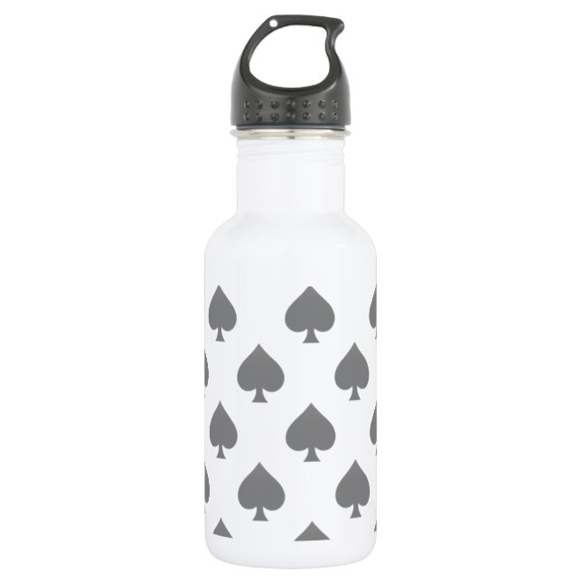 Black Spade Pattern 532 Ml Water Bottle (Front)