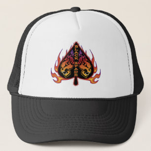 Black Spade Skull Trucker Hat