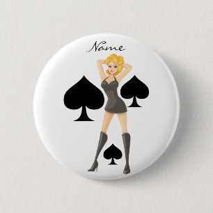 Black Spades Blonde Queen Thunder_Cove 6 Cm Round Badge