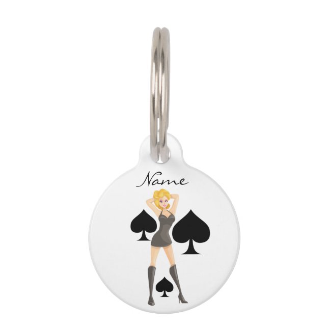 Black Spades Blonde Queen Thunder_Cove Pet Tag (Front)