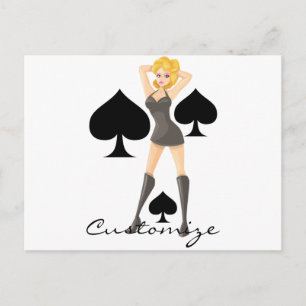 Black Spades Blonde Queen Thunder_Cove Postcard