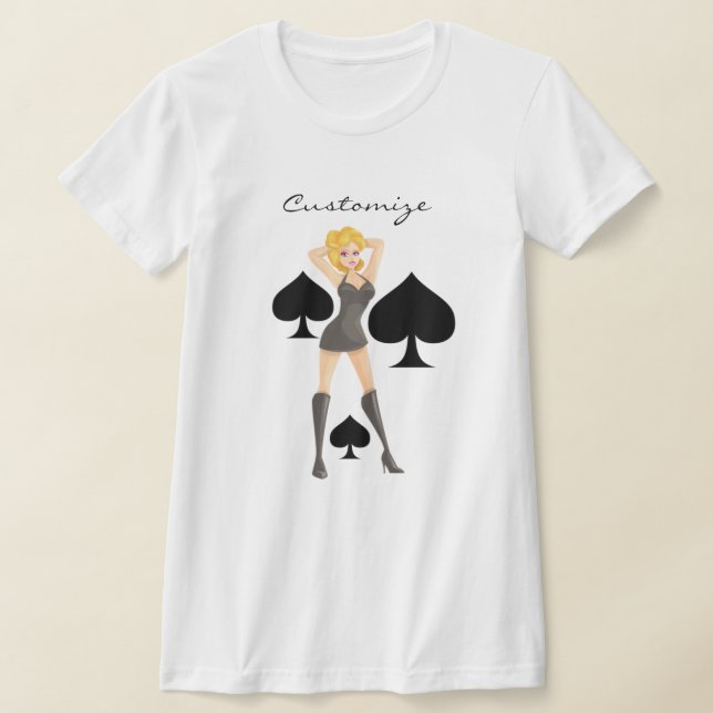 Black Spades Blonde Queen Thunder_Cove  T-Shirt (Laydown)