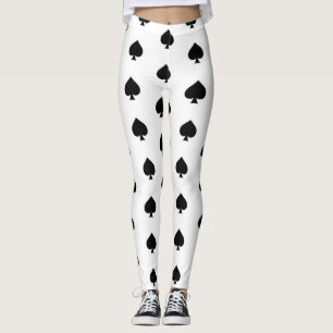 Black Spades on White Leggings