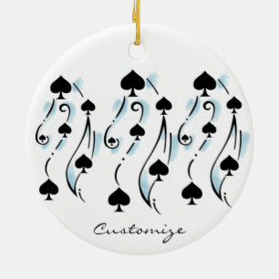 Black Spades Tattoo Style Thunder_Cove Ceramic Ornament