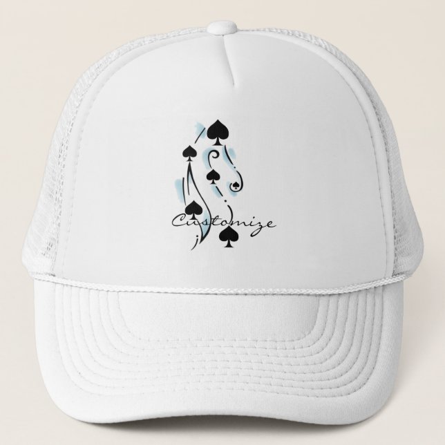 Black Spades Tattoo Style Thunder_Cove Trucker Hat (Front)