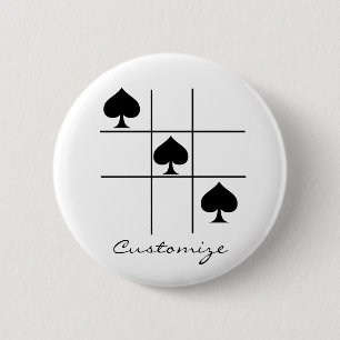Black Spades Tic Tac Toe Thunder_Cove 6 Cm Round Badge