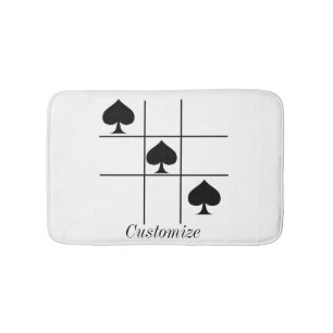 Black Spades Tic Tac Toe Thunder_Cove Bath Mat