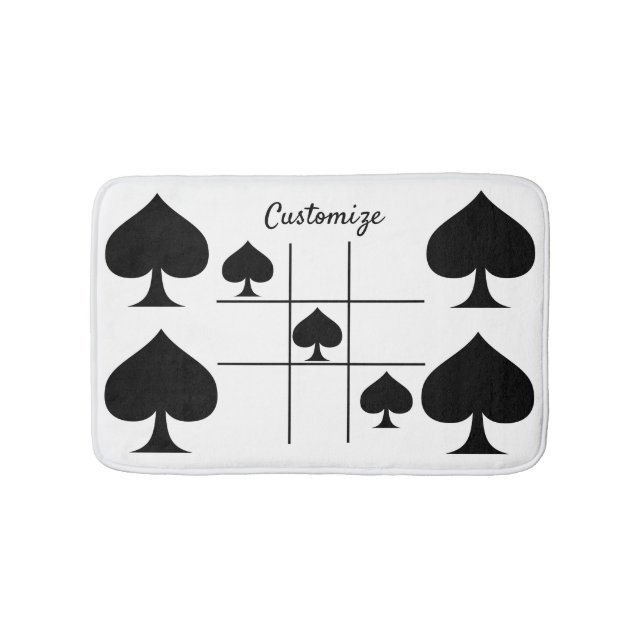 Black Spades Tic Tac Toe Thunder_Cove Bath Mat (Front)